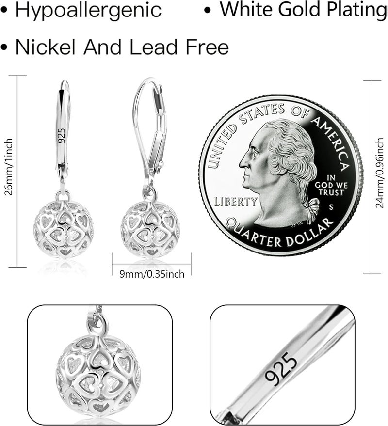 Lancharmed 925 Sterling Silver 14K Gold French Style Leverback Earrings, Heart Dangle Drop Earrings for Women Hypoallergenic Jewelry - Image 5